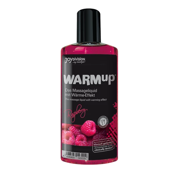 JoyDivision Warmup Raspberry, 150 Ml - Rozgrzewający olejek do masażu, malinowy