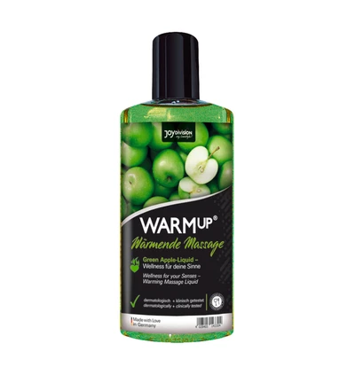 JoyDivision Warmup Green Apple, 150 Ml - Rozgrzewający olejek do masażu, jabłkowy