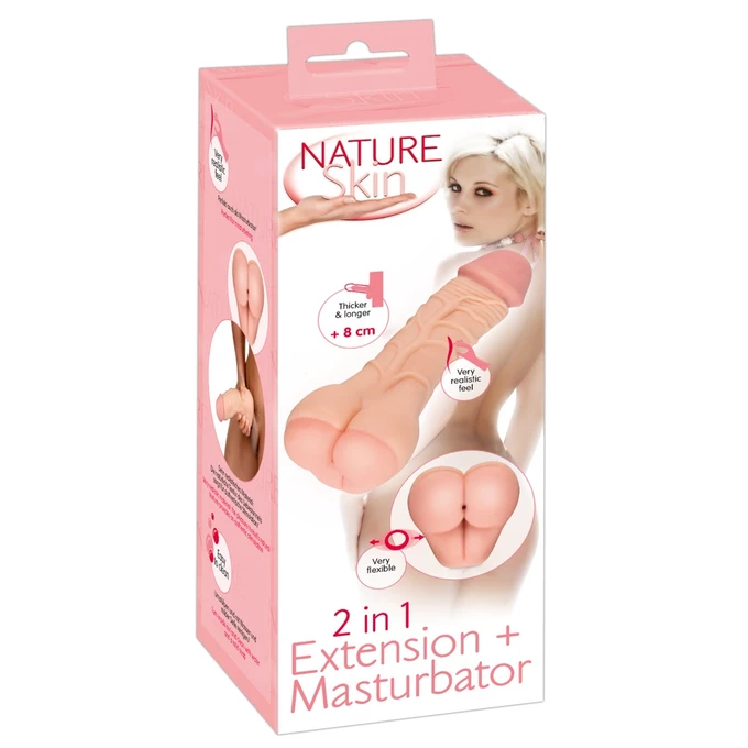 Nature Skin 2In1 Extension+Mas - Nakładka na penisa