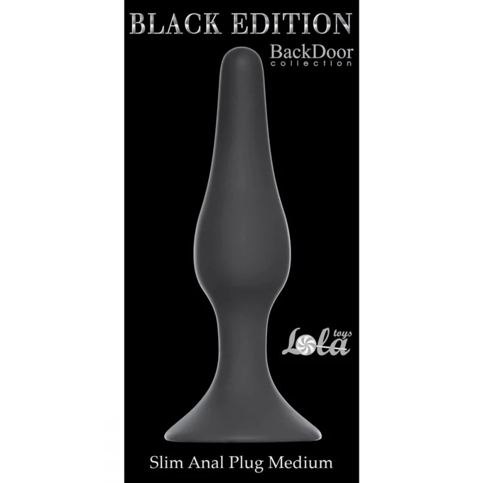 Lola Toys Slim Anal Plug Medium Black - Korek analny, czarny