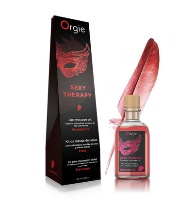 Orgie Lips Massage Kit Strawberry 100 Ml - Zestaw do masażu ust