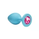 Lola Toys Anal Emotions Cutie Small Turquoise Pink Crystal  - Modrý anální kolík s diamantem