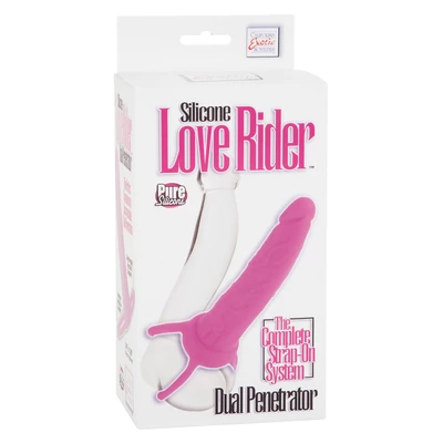 Love Rider Dual Penetrator Pink - Dildo strap on dla mężczyzny