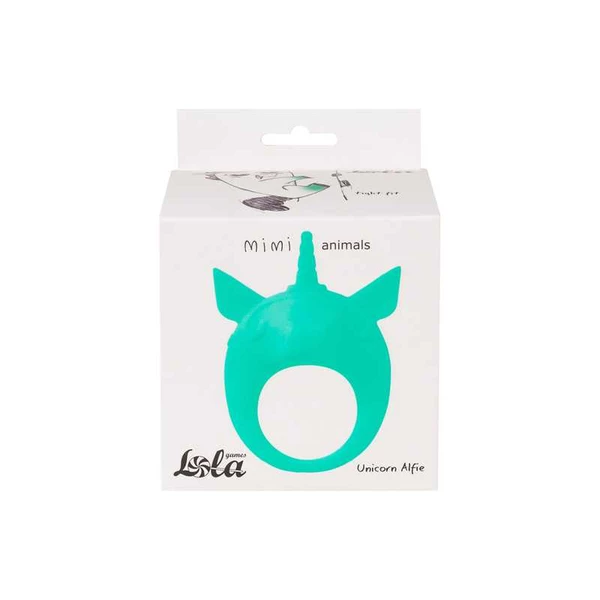 Lola Games Mimi Animals Unicorn Alfie Green - Wibrujący pierścień na penisa, zielony