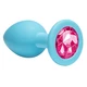Lola Toys Anal Emotions Cutie Medium Turquoise Pink Crystal  - růžový anální kolík s diamantem