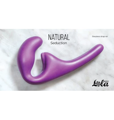 Lola Games Strapless Strap On Natural Seduction Purple - Dildo strap on, fioletowe