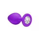 Lola Toys Anal Emotions Cutie Medium Purple Clear Crystal  - Fialový anální kolík s diamantem