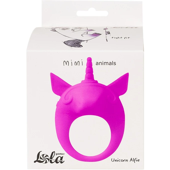 Lola Games Mimi Animals Unicorn Alfie Purple - Wibrujący pierścień na penisa, fioletowy