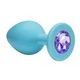 Lola Toys Anal Emotions Cutie Small Turquoise Light Purple Crystal  - Modrý anální kolík s diamantem