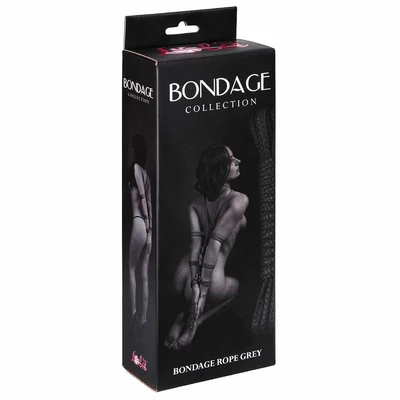 Lola Toys Rope Bondage Collection Grey 9М - Lina do krępowania, czarna