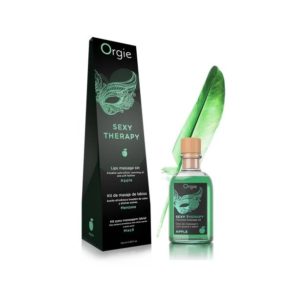 Orgie Lips Massage Kit Apple 100 Ml - Zestaw do masażu ust