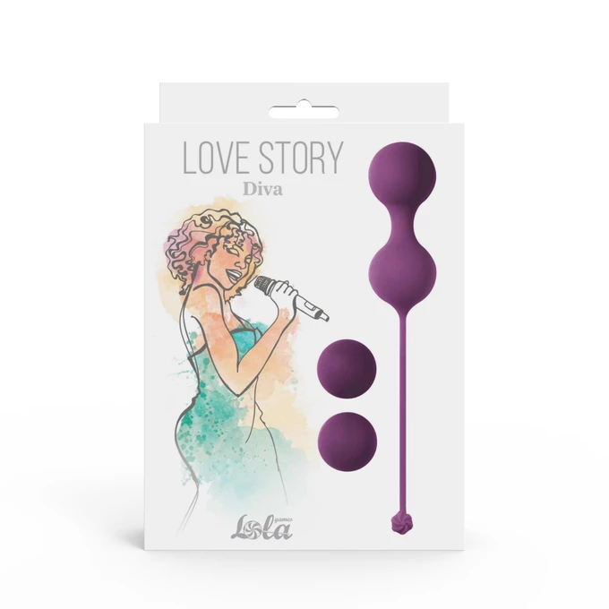 Lola Toys Vaginal Balls Set Love Story Diva Lavender Sunset - Kulki gejszy, fioletowe