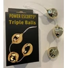 Power Escorts Triple Balls Gold - Kulki analne, złote