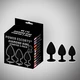 Power Escorts Diamond King 3 Pack Black With Black Stone Starter 3 Pack  - sada análních kolíků