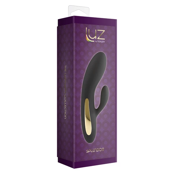ToyJoy Splendor Rabbit Black - Wibrator króliczek z podświetleniem, czarny