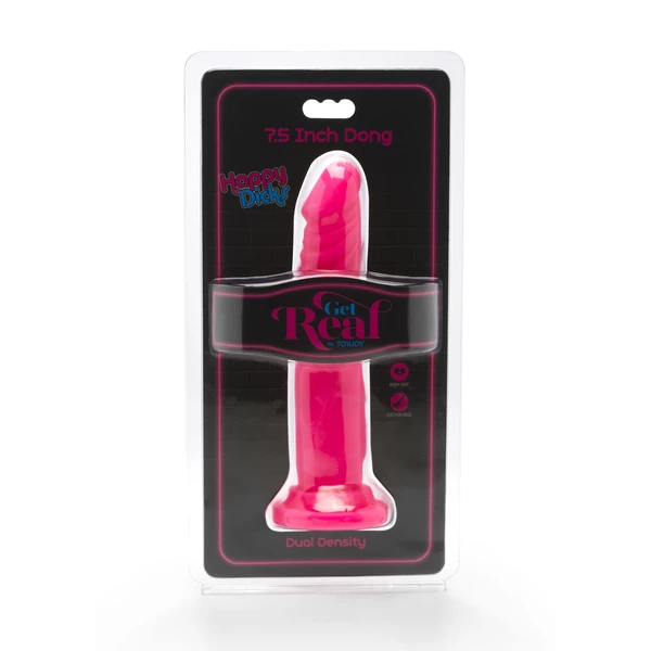 ToyJoy Happy Dicks Dong 7.5 Inch - Dildo klasyczne, Różowe