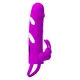 Pretty Love Penis Sleeve With Ball Strap Purple  - vibrační návlek na penis