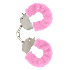 ToyJoy Furry Fun Cuffs Pink Plush  - Pouta s kožešinou růžová