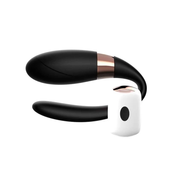 Power Escorts U Vibe Black - Wibrator dla par sterowany pilotem, czarny