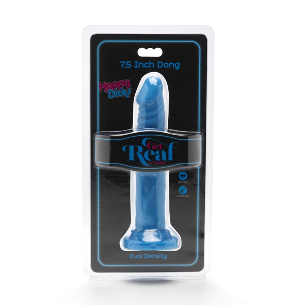 ToyJoy Happy Dicks Dong 7.5 Inch - Dildo klasyczne, niebieskie