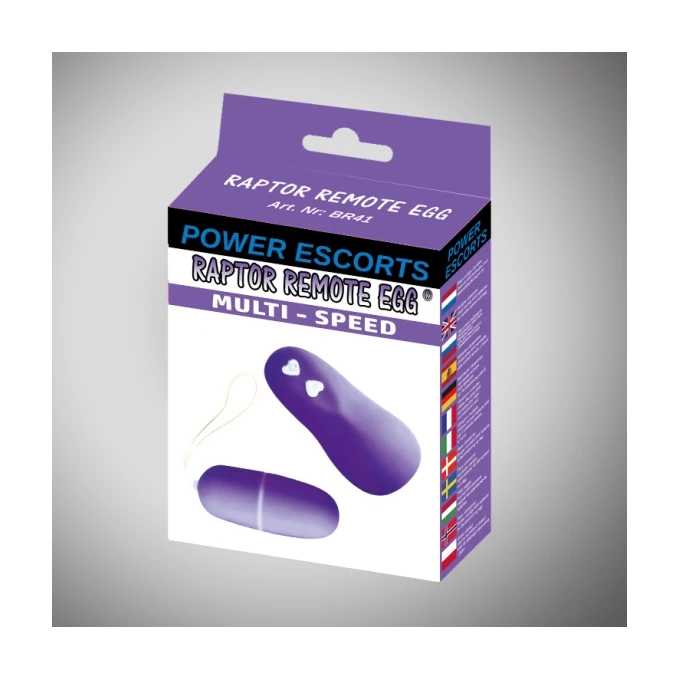 Power Escorts Raptor Remote Egg Purple Remote Egg - Wibrujące jajeczko na pilota, fioletowe