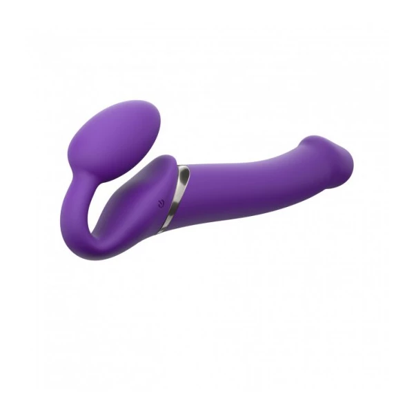 Strap-on-me Vibrating Strap-on Purple L - Wibrujące dildo strap on, Fioletowy