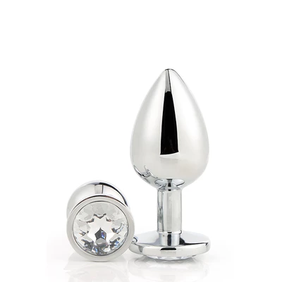 Dream Toys Gleaming Love Silver Plug Medium - Korek analny z diamentem