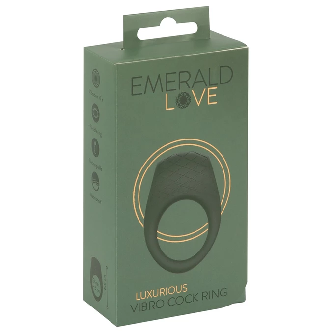 Emerald Love Luxurious Vibrating Cock Ring - Wibrujący pierścień erekcyjny