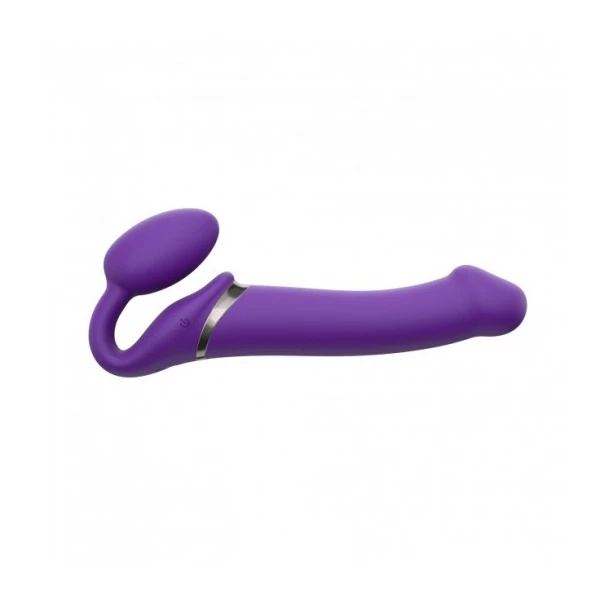Strap-on-me Vibrating Strap-on Purple L - Wibrujące dildo strap on, Fioletowy