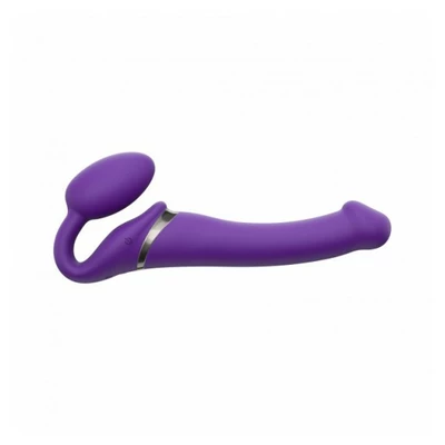 Strap-on-me Vibrating Strap-on Purple M - Wibrujące dildo strap on, Fioletowy