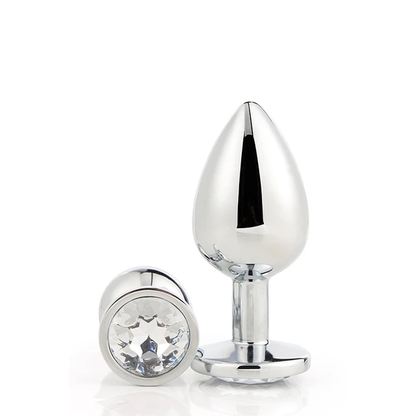 Dream Toys Gleaming Love Silver Plug Large - Korek analny z diamentem