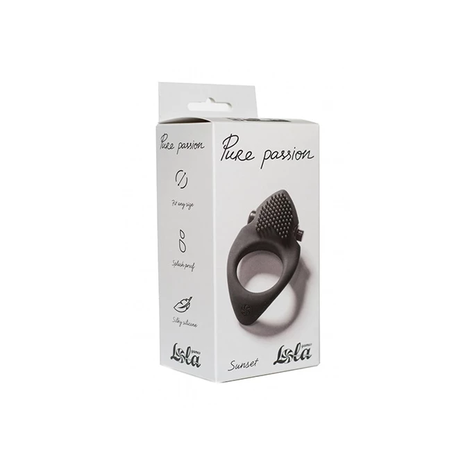 Lola Toys Erection Vibroring Pure Passion Sunset Black - Wibrujący pierścień erekcyjny Czarny