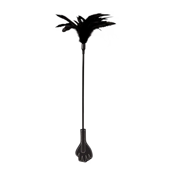 Guilty Pleasure Feather Crop Black - Pejcz z piórkiem Czarny