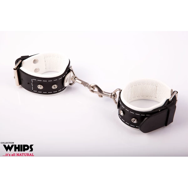 Whips Collection - Kajdanki Damskie, Z Karabińczykami, Białe