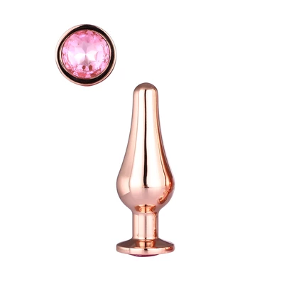 Dream Toys Gleaming Love Rose Gold Pleasure Plug S - Korek analny z diamentem