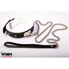 Whips Collection  - Dámský obojek s vodítkem, bílý