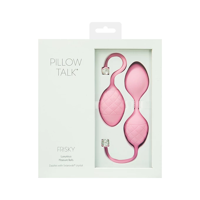 Pillow Talk Frisky Pleasure Balls Set - Kulki gejszy z kryształkami svarovskiego Różowy