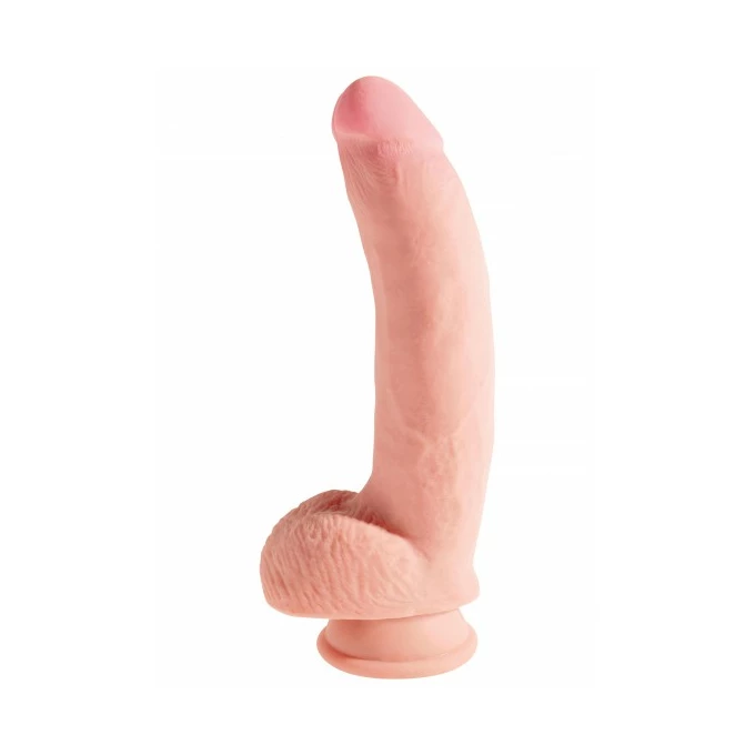 King Cock Triple Density with Balls 10 Inch - dildo na przyssawce