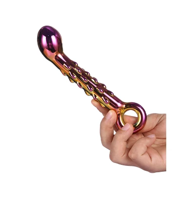 Dream Toys Glamour Glass Ribbed G-Spot Dildo - Szklane dildo