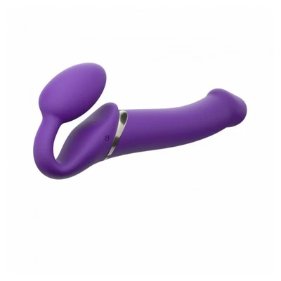 Strap-on-me Vibrating Strap-on Purple L - Wibrujące dildo strap on, Fioletowy