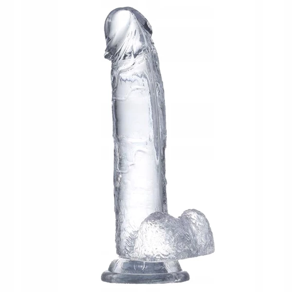 Glazed WITH BALLS 22 cm - Dildo klasyczne na przyssawce