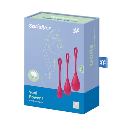 Satisfyer Yoni Power 1 (Red) - Zestaw kulek do ćwiczenia mięśni kegla, Czerwony