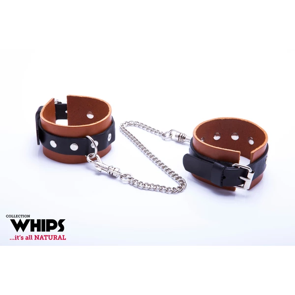 Whips Collection - Kajdanki Męskie Na Ręce, Koniakowe