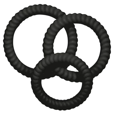 You2Toys Lust 3 Black - Zestaw elastycznych pierścieni erekcyjnych, czarne