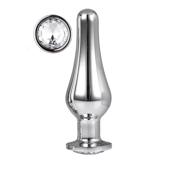 Dream Toys Gleaming Love Silver Pleasure Plug L - Korek analny z diamentem