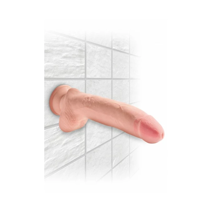 King Cock Triple Density with Balls 10 Inch - dildo na przyssawce