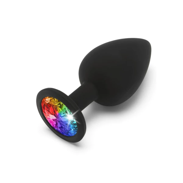 NS Novelties Rainbow Booty Jewel Large - Korek analny z diamentem - tęczowy