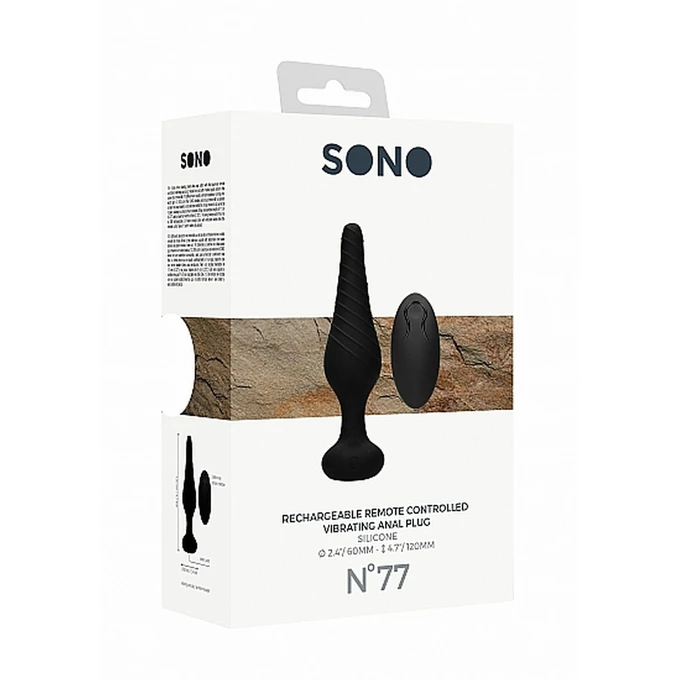 Sono No. 77 Remote Controlled Vibrating Anal Plug Back - Wibrujący korek analny na pilota