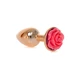 Boss Series Jewellery Red Gold Plug Rose Pink  - Anální kolík s dekorativní květinou Růžový