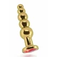 Rich R5 Gold Plug 4,9 Inch Red Sapphire  - Červený anální kolík s diamantem